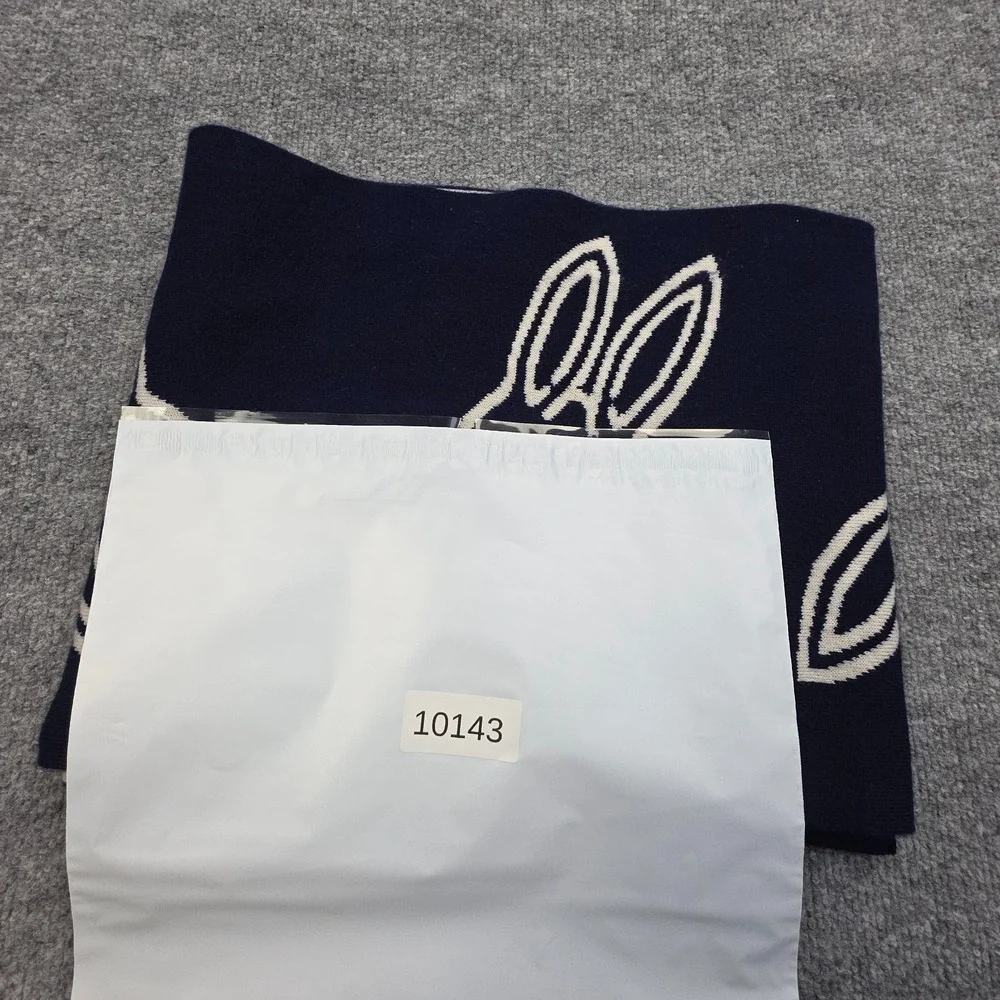 Psycho Bunny Scarf Blue AOP Wool Cashmere Blend 66